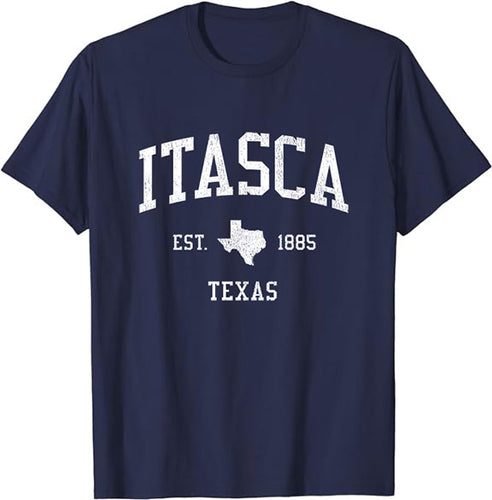 Itasca Texas TX T-Shirt Vintage Athletic Sports Design Tee