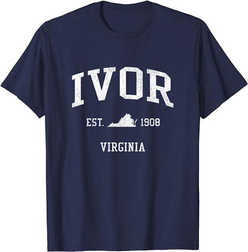 Ivor Virginia VA Vintage Athletic Sports Design T-Shirt JS01