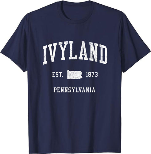 Ivyland Pennsylvania PA T-Shirt Vintage Athletic Sports Design Tee