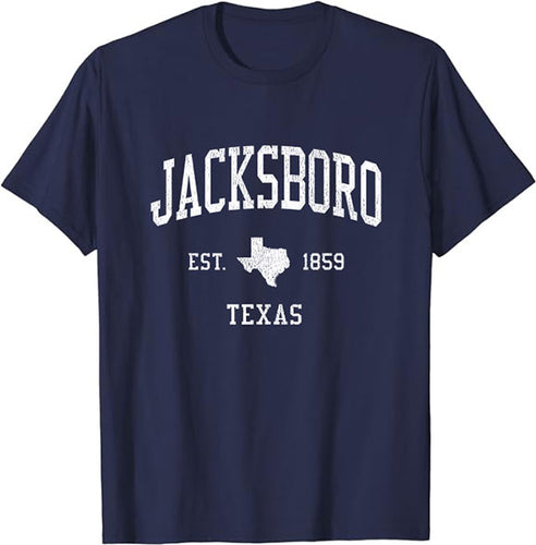 Jacksboro Texas TX T-Shirt Vintage Athletic Sports Design Tee