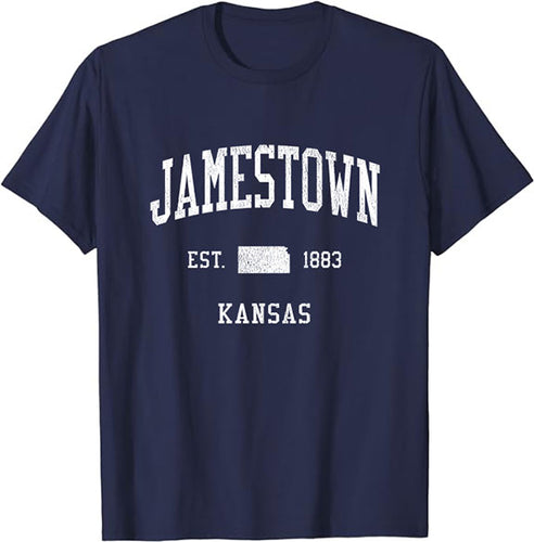 Jamestown Kansas KS T-Shirt Vintage Athletic Sports Design Tee