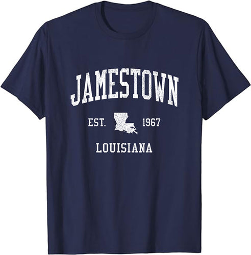 Jamestown Louisiana LA T-Shirt Vintage Athletic Sports Design Tee