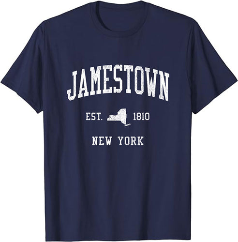 Jamestown New York NY T-Shirt Vintage Athletic Sports Design Tee