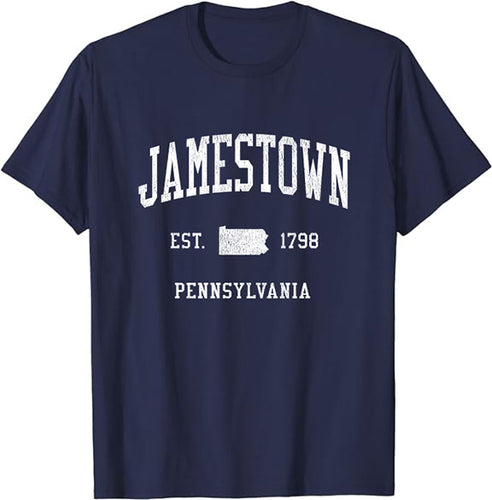 Jamestown Pennsylvania PA T-Shirt Vintage Athletic Sports Design Tee