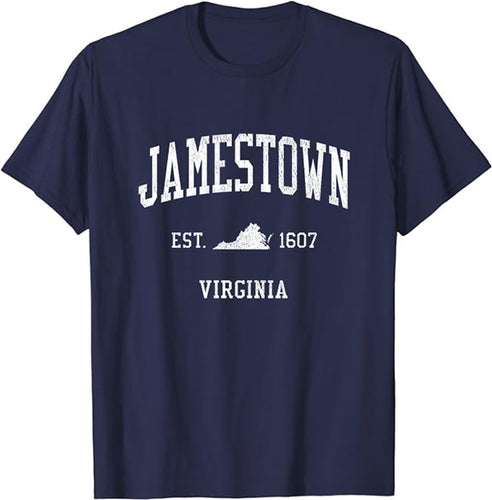 Jamestown Virginia VA Vintage Athletic Sports Design T-Shirt JS01