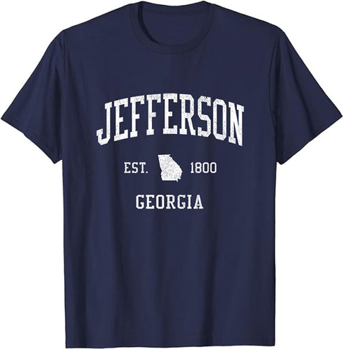 Jefferson Georgia GA T-Shirt Vintage Athletic Sports Design Tee