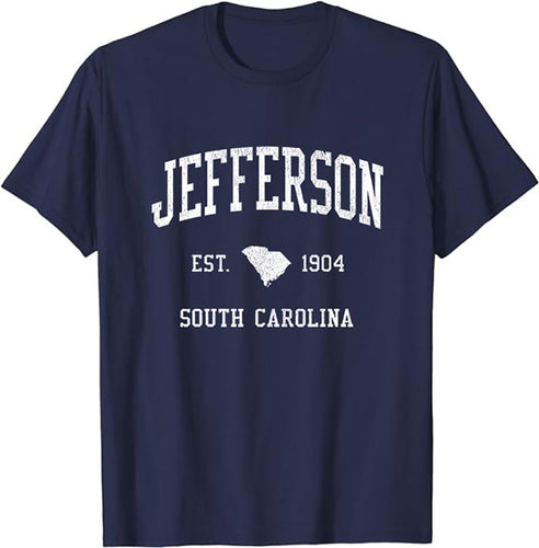 Jefferson South Carolina SC T-Shirt Vintage Athletic Sports Design Tee
