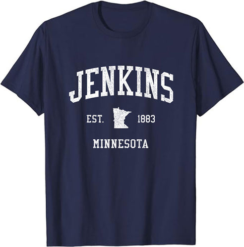 Jenkins Minnesota MN T-Shirt Vintage Athletic Sports Design Tee