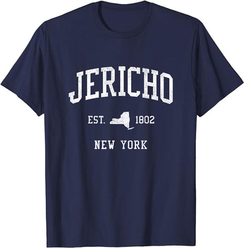 Jericho New York NY T-Shirt Vintage Athletic Sports Design Tee