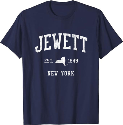 Jewett New York NY T-Shirt Vintage Athletic Sports Design Tee