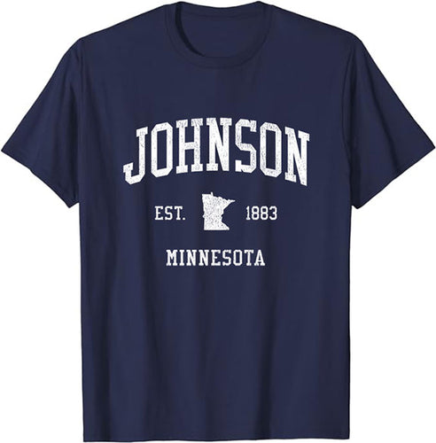 Johnson Minnesota MN T-Shirt Vintage Athletic Sports Design Tee