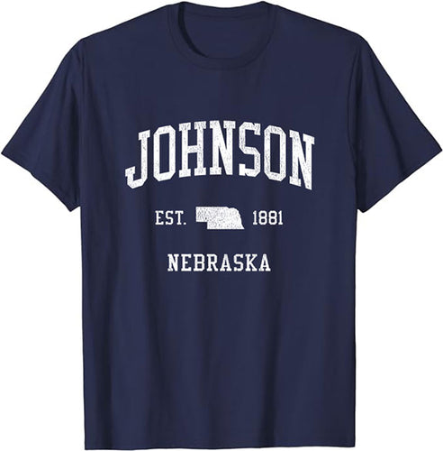 Johnson Nebraska NE T-Shirt Vintage Athletic Sports Design Tee