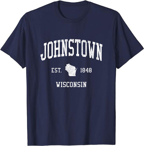 Johnstown Wisconsin WI T-Shirt Vintage Athletic Sports Design Tee