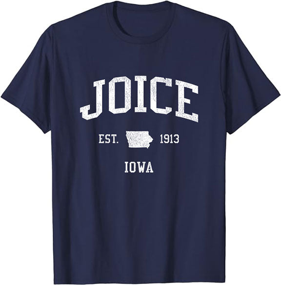 Joice Iowa IA T-Shirt Vintage Athletic Sports Design Tee