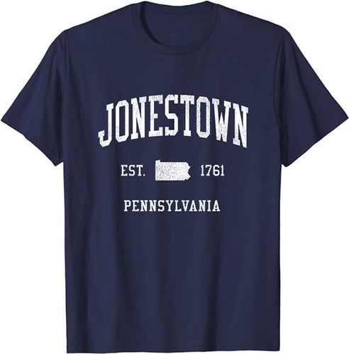 Jonestown Pennsylvania PA T-Shirt Vintage Athletic Sports Design Tee