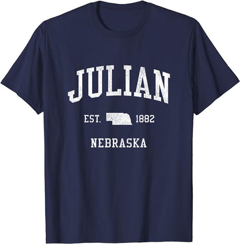 Julian Nebraska NE T-Shirt Vintage Athletic Sports Design Tee