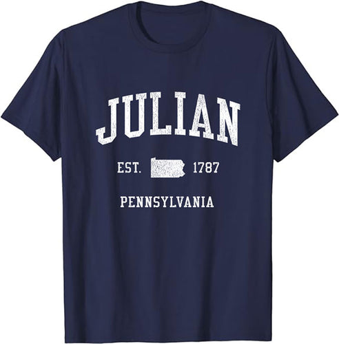 Julian Pennsylvania PA T-Shirt Vintage Athletic Sports Design Tee