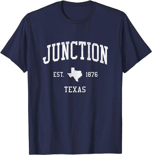 Junction Texas TX T-Shirt Vintage Athletic Sports Design Tee