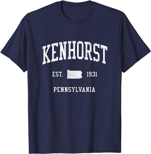 Kenhorst Pennsylvania PA T-Shirt Vintage Athletic Sports Design Tee