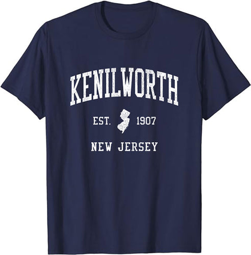 Kenilworth New Jersey NJ T-Shirt Vintage Athletic Sports Design Tee