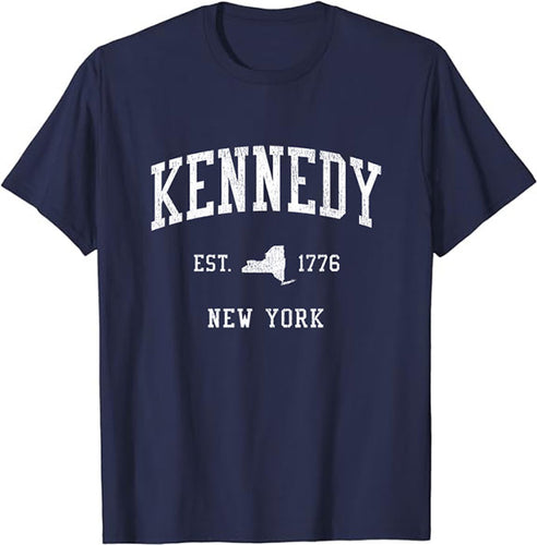 Kennedy New York NY T-Shirt Vintage Athletic Sports Design Tee