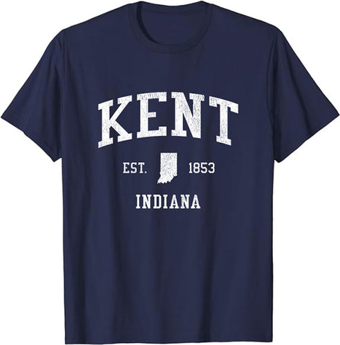 Kent Indiana IN T-Shirt Vintage Athletic Sports Design Tee