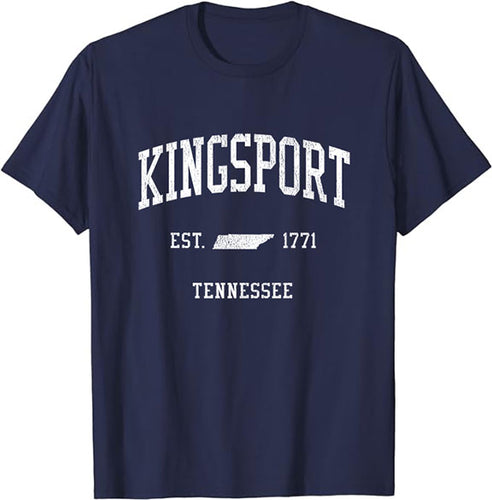 Kingsport Tennessee TN T-Shirt Vintage Athletic Sports Design Tee