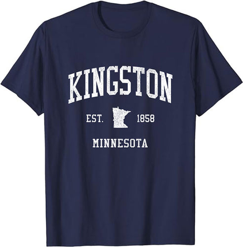 Kingston Minnesota MN T-Shirt Vintage Athletic Sports Design Tee