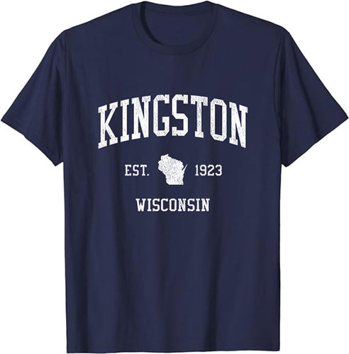 Kingston Wisconsin WI T-Shirt Vintage Athletic Sports Design Tee