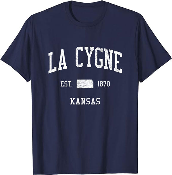 La Cygne Kansas KS T-Shirt Vintage Athletic Sports Design Tee