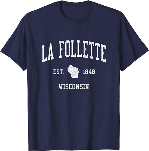 La Follette Wisconsin WI T-Shirt Vintage Athletic Sports Design Tee