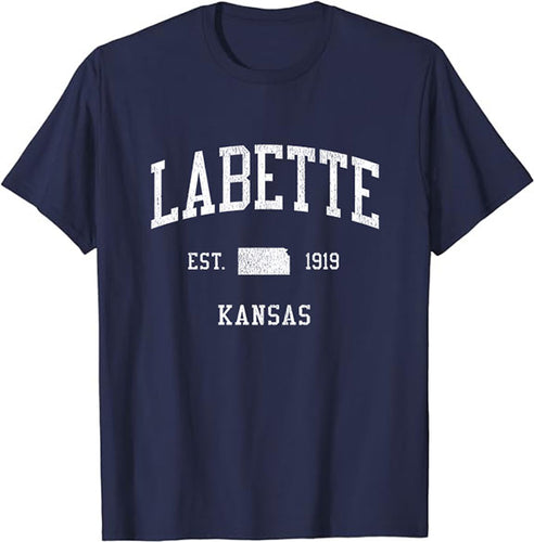 Labette Kansas KS T-Shirt Vintage Athletic Sports Design Tee