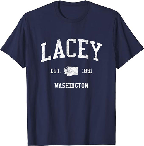 Lacey Washington WA T-Shirt Vintage Athletic Sports Design Tee