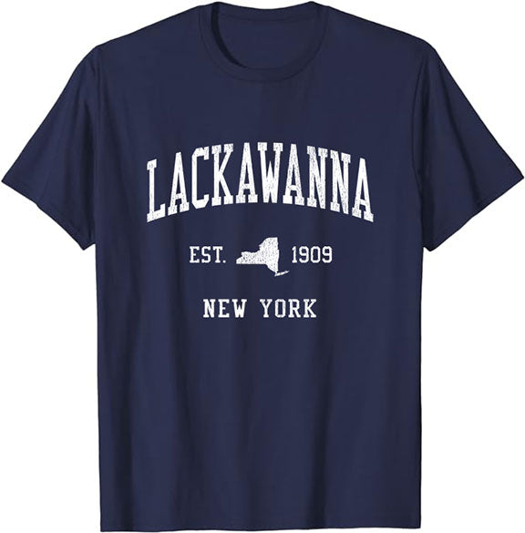 Lackawanna New York NY T-Shirt Vintage Athletic Sports Design Tee