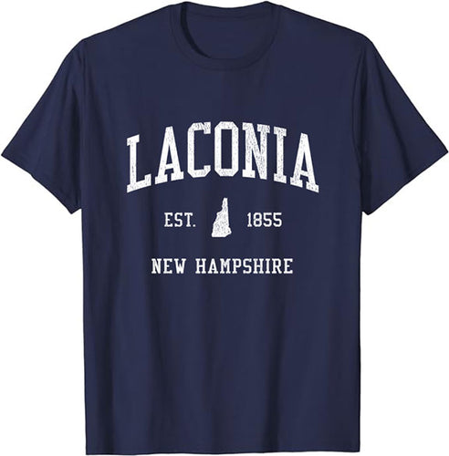 Laconia New Hampshire NH T-Shirt Vintage Athletic Sports Design Tee