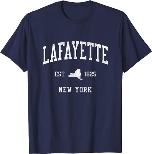LaFayette New York NY T-Shirt Vintage Athletic Sports Design Tee