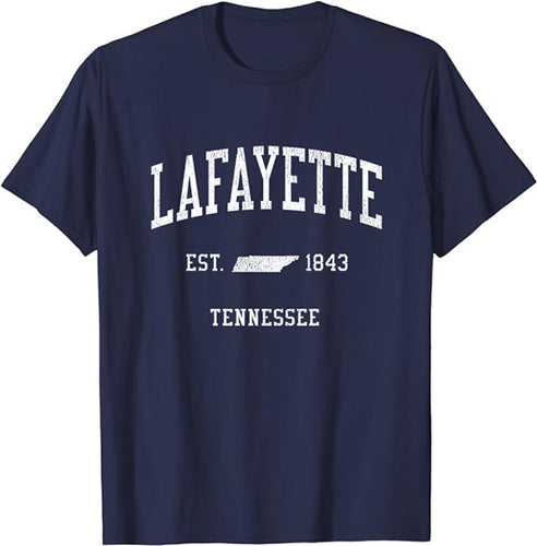 Lafayette Tennessee TN T-Shirt Vintage Athletic Sports Design Tee