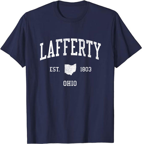 Lafferty Ohio OH T-Shirt Vintage Athletic Sports Design Tee