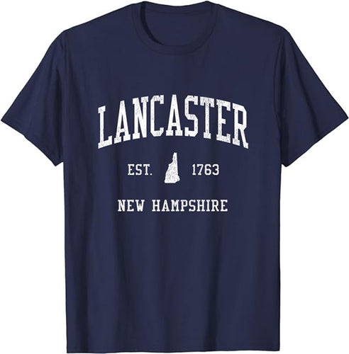 Lancaster New Hampshire NH T-Shirt Vintage Athletic Sports Design Tee