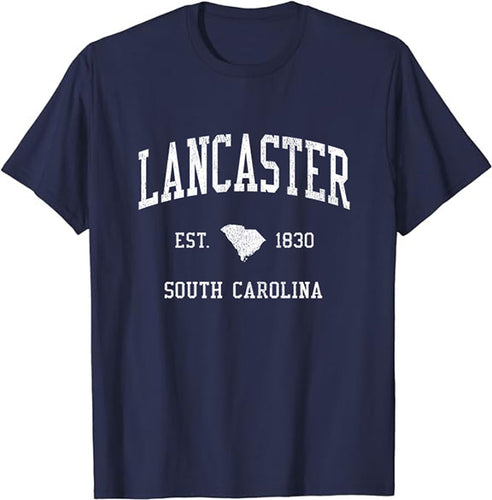 Lancaster South Carolina SC T-Shirt Vintage Athletic Sports Design Tee