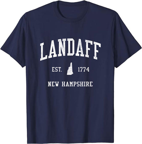 Landaff New Hampshire NH T-Shirt Vintage Athletic Sports Design Tee