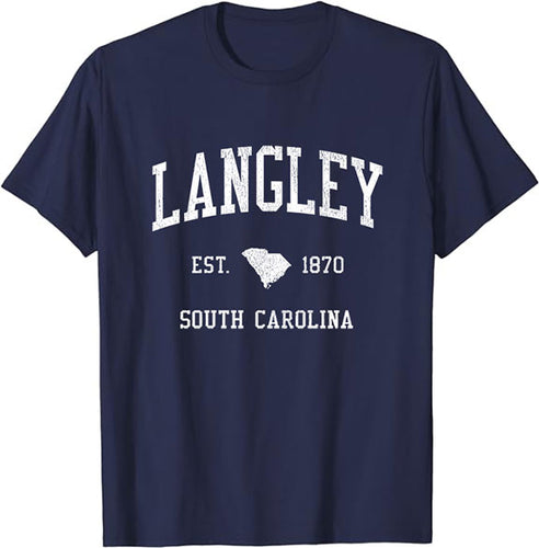 Langley South Carolina SC T-Shirt Vintage Athletic Sports Design Tee