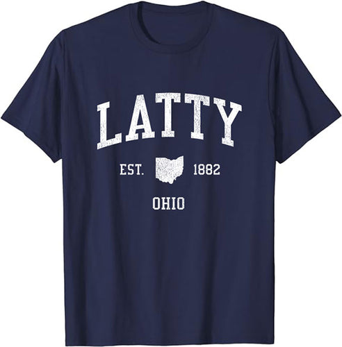 Latty Ohio OH T-Shirt Vintage Athletic Sports Design Tee