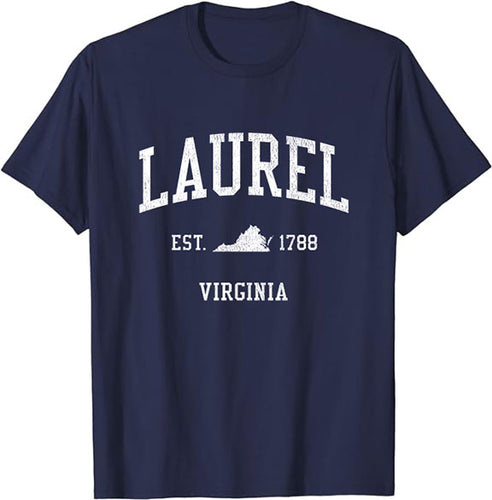 Laurel Virginia VA Vintage Athletic Sports Design T-Shirt JS01