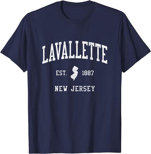 Lavallette New Jersey NJ T-Shirt Vintage Athletic Sports Design Tee