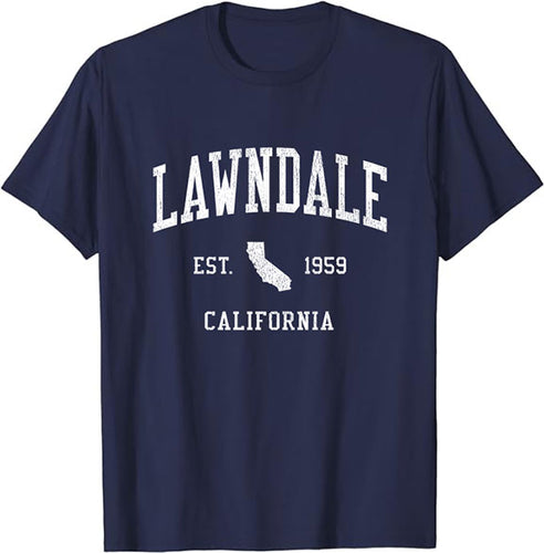 Lawndale California CA T-Shirt Vintage Athletic Sports Design Tee