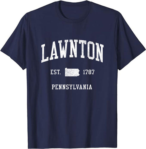 Lawnton Pennsylvania PA T-Shirt Vintage Athletic Sports Design Tee