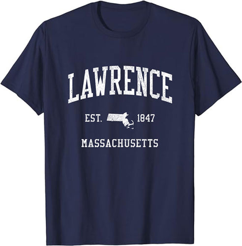 Lawrence Massachusetts MA T-Shirt Vintage Athletic Sports Design Tee