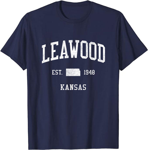 Leawood Kansas KS T-Shirt Vintage Athletic Sports Design Tee