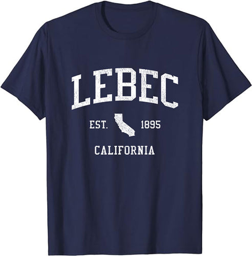 Lebec California CA T-Shirt Vintage Athletic Sports Design Tee